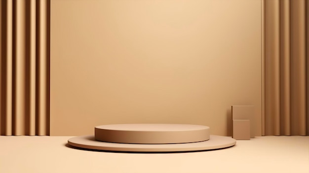 Podium avec un arrière-plan paramétrique Vitrine de scène sur piédestal rendu 3d AI Generative