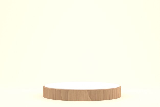 Podium en bois rendu 3d minimal ou support de produit pour la présentation de produits cosmétiques