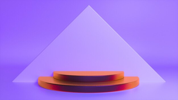 Podium Brillant Coloré Sur Fond Triangulaire Abstrait Violet Photo Premium