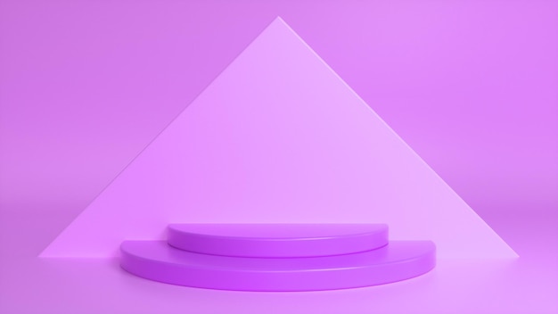 Podium Brillant Violet Sur Fond Triangulaire Abstrait Photo Premium