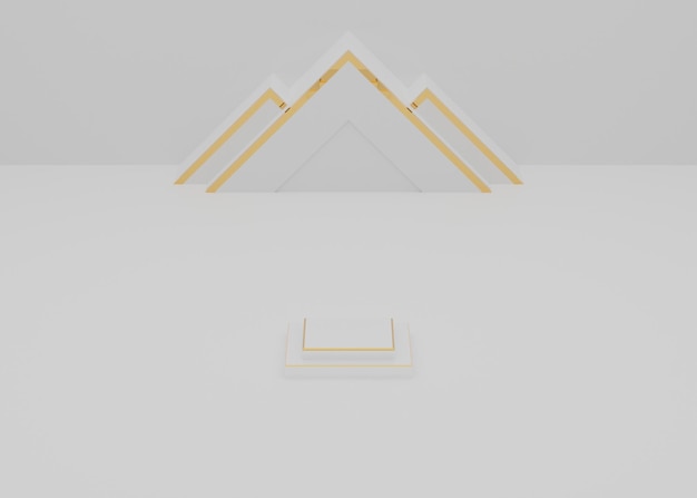 Podium doré et blanc image rendue en 3D