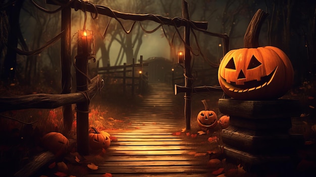 Podium et fond abstrait minimal pour Halloween le 31 octobre