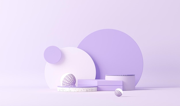 Podium et fond abstrait ou texture Scène de couleurs violet violet pastel Rendu 3d tendance