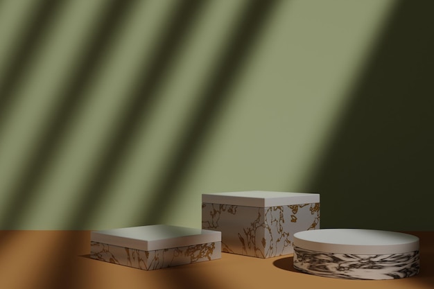 Podium en marbre avec ombre pour l'affichage du produit
