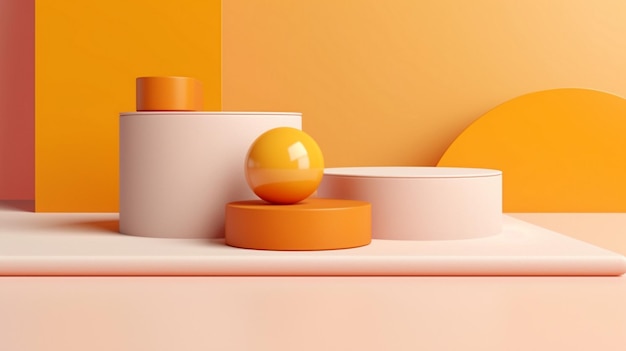 podium minimal jaune et orange