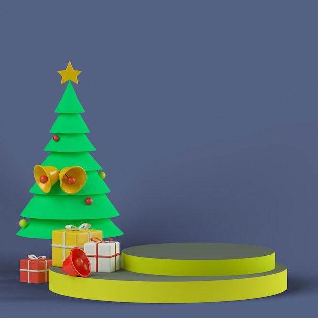 podium de noël rendu 3d