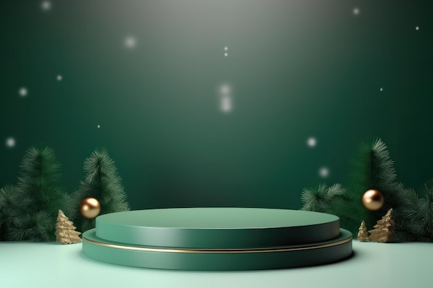 Podium de Noël vert vide