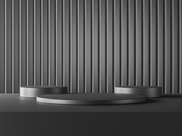 Podium noir de fond cosmétique de luxe classique pour l'image de marque et la présentation du produit illustration du rendu 3d