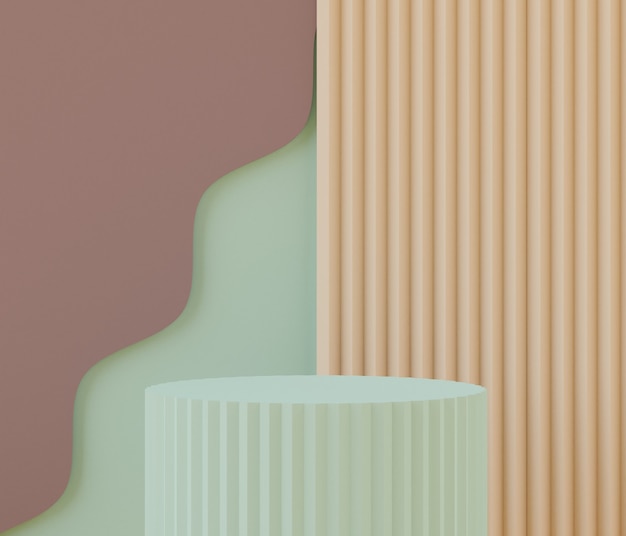 Podium pastel minimal 3D et formes géométriques