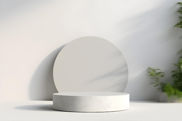 Podium en pierre 3D pour l'affichage présentation minimale du produit présentation des produits cosmétiques marque plate-forme de scène vide identité et conception de l'emballage ai générer