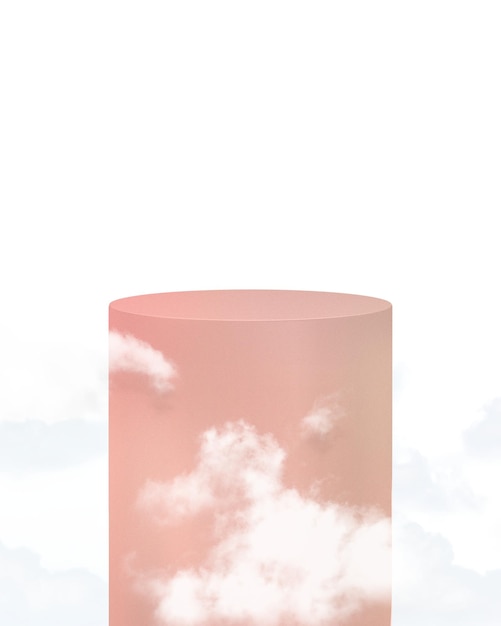Podium de produit Png en rendu 3D avec des nuages