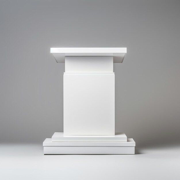 Photo un podium réaliste avec des lumières blanches au néon