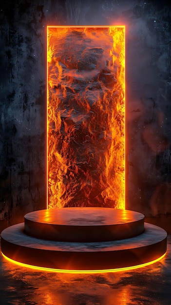 Le podium RedHot inspiré par le feu et rempli de lumière pour des présentations audacieuses