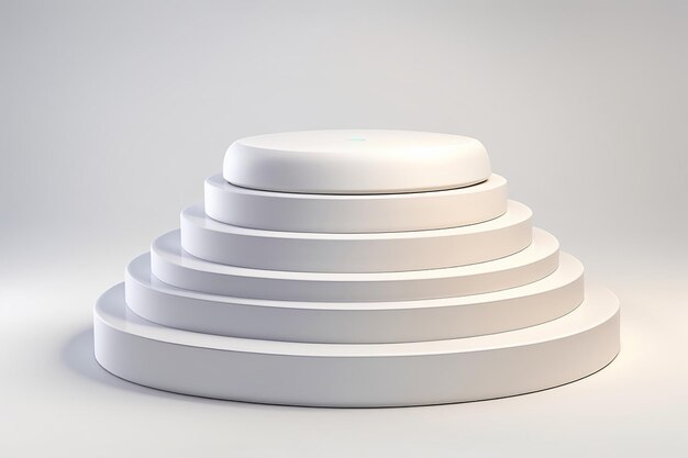 Podium rond blanc 3D sur fond blanc EPS10 vectoriel