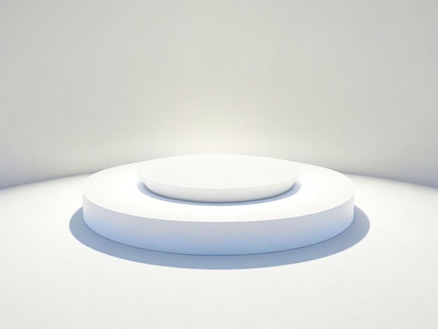 Podium rond blanc sur fond blanc Lumière abstraite blanche