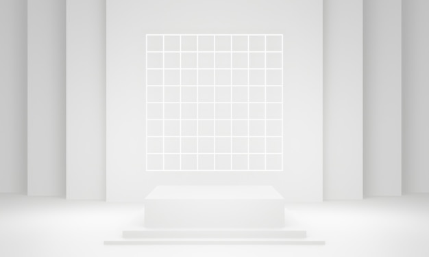 Podium de scène géométrique blanc 3D