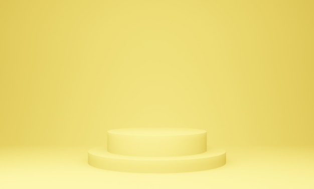 Podium de scène géométrique jaune 3D