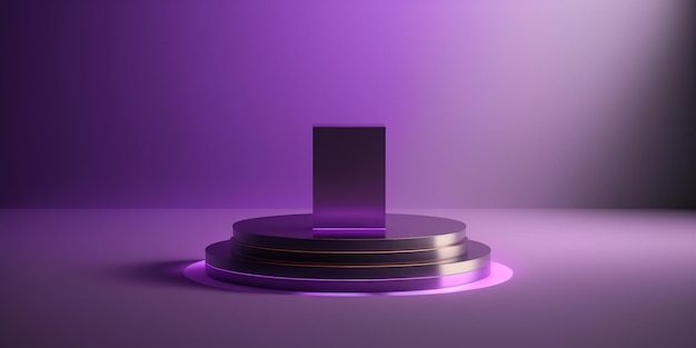 Podium à thème violet 3D réaliste pour l'affichage du produit