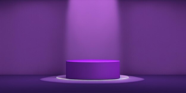 Podium à thème violet 3D réaliste pour l'affichage du produit