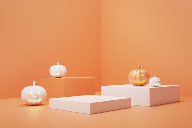 Podium et toile de fond pour Halloween.