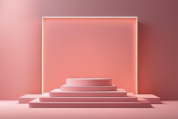 podium vide pour l'affichage du produit illustration 3 dsalle vide avec des formes géométriques abstraitespod vide