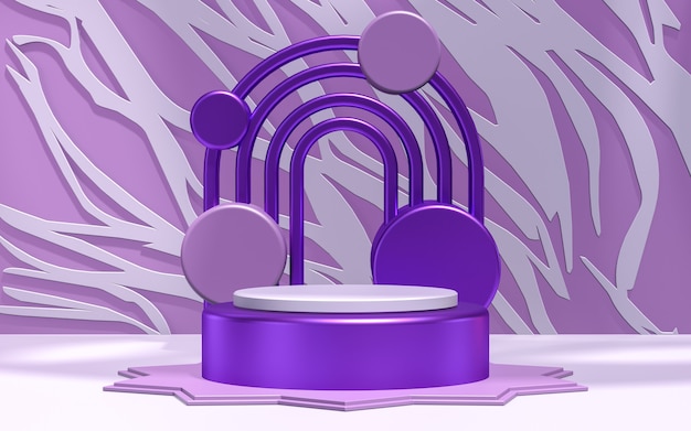 podium violet affichage abstrait 3d rendu produit scène réaliste plate-forme circulaire