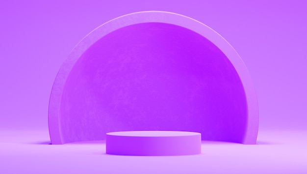 Podium violet avec un design en arc hémisphère