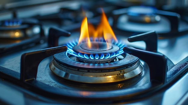 Photo poêle à gaz brûleur à gaz poêle à cuisson vue rapprochée