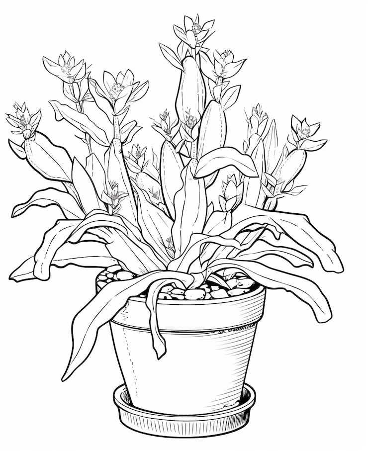 Photo un poète de fleurs coloriage dessin au trait pour les enfants