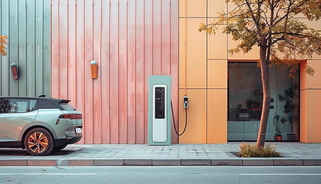 Photo point de charge des véhicules électriques