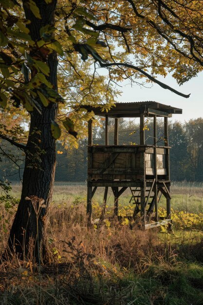 Photo point de vue de chasse au bord de la forêt