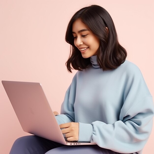 Le point de vue d'une jeune femme asiatique en action