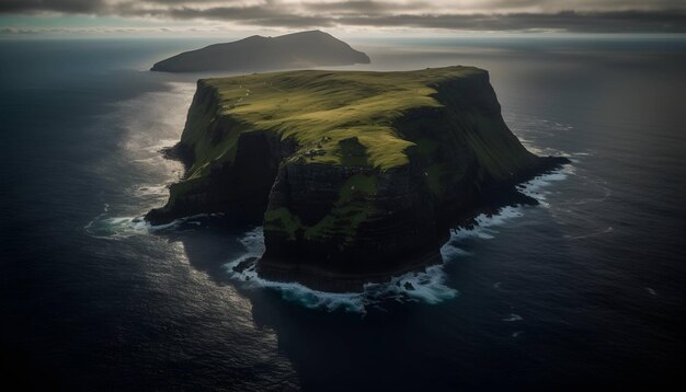 Point de vue majestueux du drone en hauteur sur la côte généré par l'IA