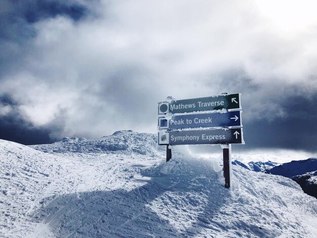 Pointe de direction de pente à Whistler