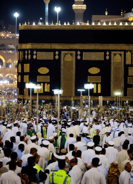 des points de contrôle de la police autour de la Kaaba à La Mecque