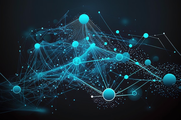 Points et lignes abstraits fond de concept de connexion de données numériques