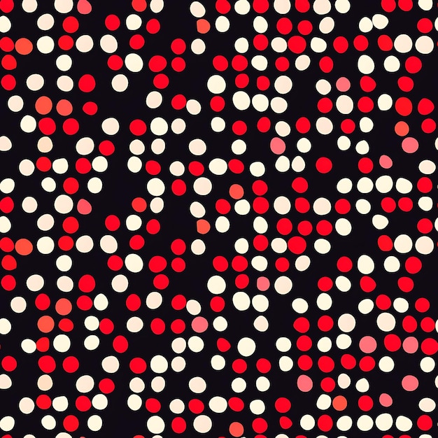 points rouges et blancs sur fond noir