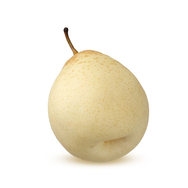 Poire chinoise isolée Un fruit entier avec une ombre.