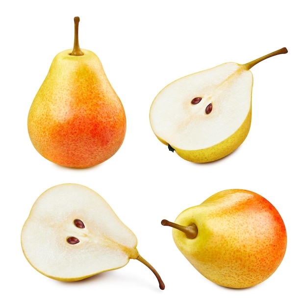 Poire collection clipping path Poire isolé sur fond blanc