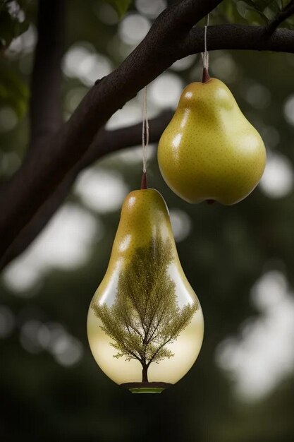 Photo poire à la couleur blanche