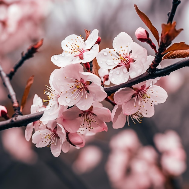 Le poirier fleurit au printemps