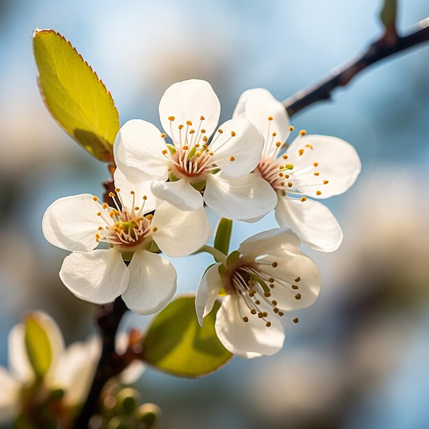 Le poirier fleurit au printemps