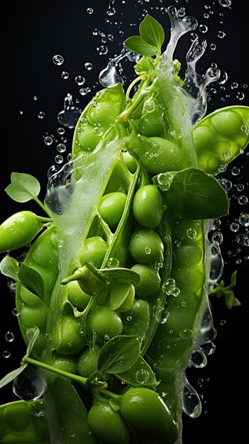 Photo les pois sont cultivés dans une gousse