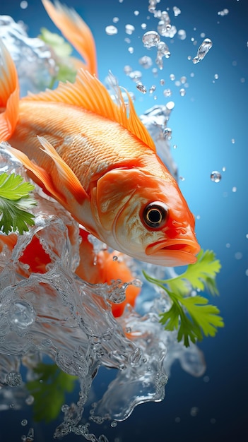 poisson d'aquarium d'eau douce papier peint HD 8K Image photographique de stock