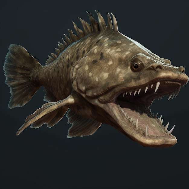 Photo un poisson aux dents acérées et au nez plein de dents.