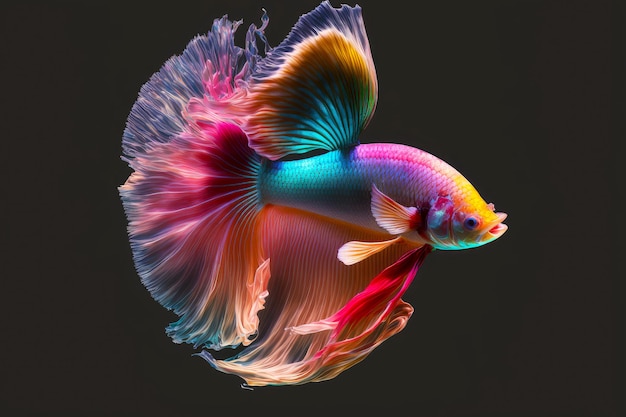 Poisson betta tropical avec une belle couleur arc-en-ciel