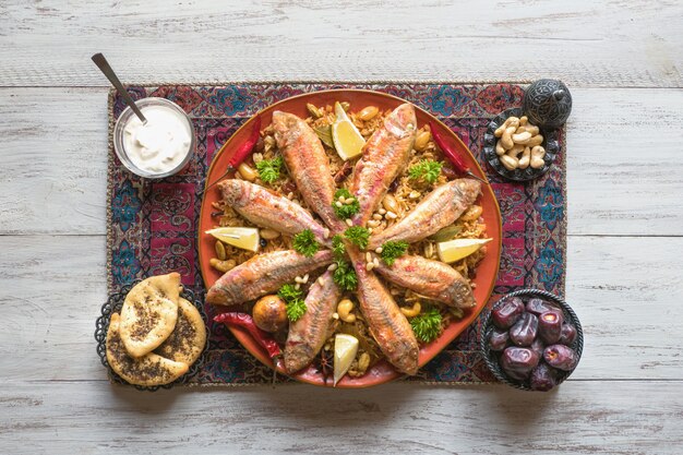 Poisson Biryani. Poisson saoudien Kabsa.