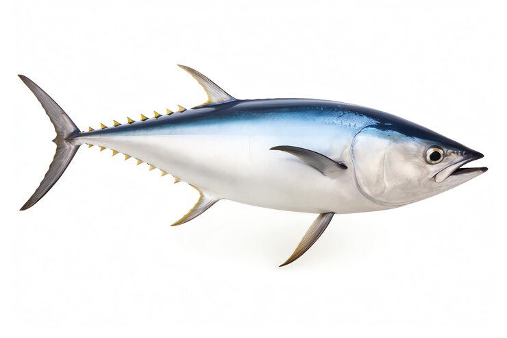 Photo un poisson bleu et blanc avec des pointes pointues