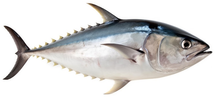 Photo poisson bonite atlantique isolé sur fond blanc sarda sarda