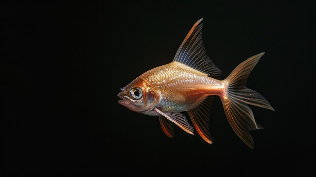 Poisson cardinal sur un fond noir massif